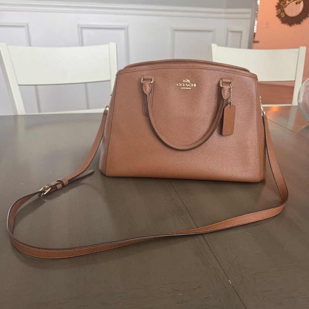 Coach Brown Handbag with Gold Accent
